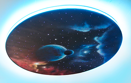 Натяжные потолки Звездное небо: Подвесная панель Звездный диск
